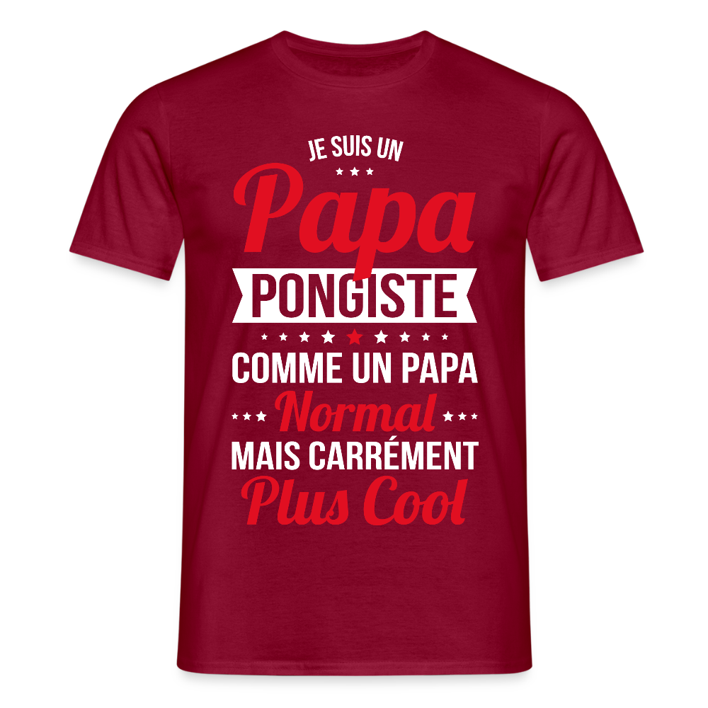 T-shirt Homme - Papa pongiste plus cool - rouge brique