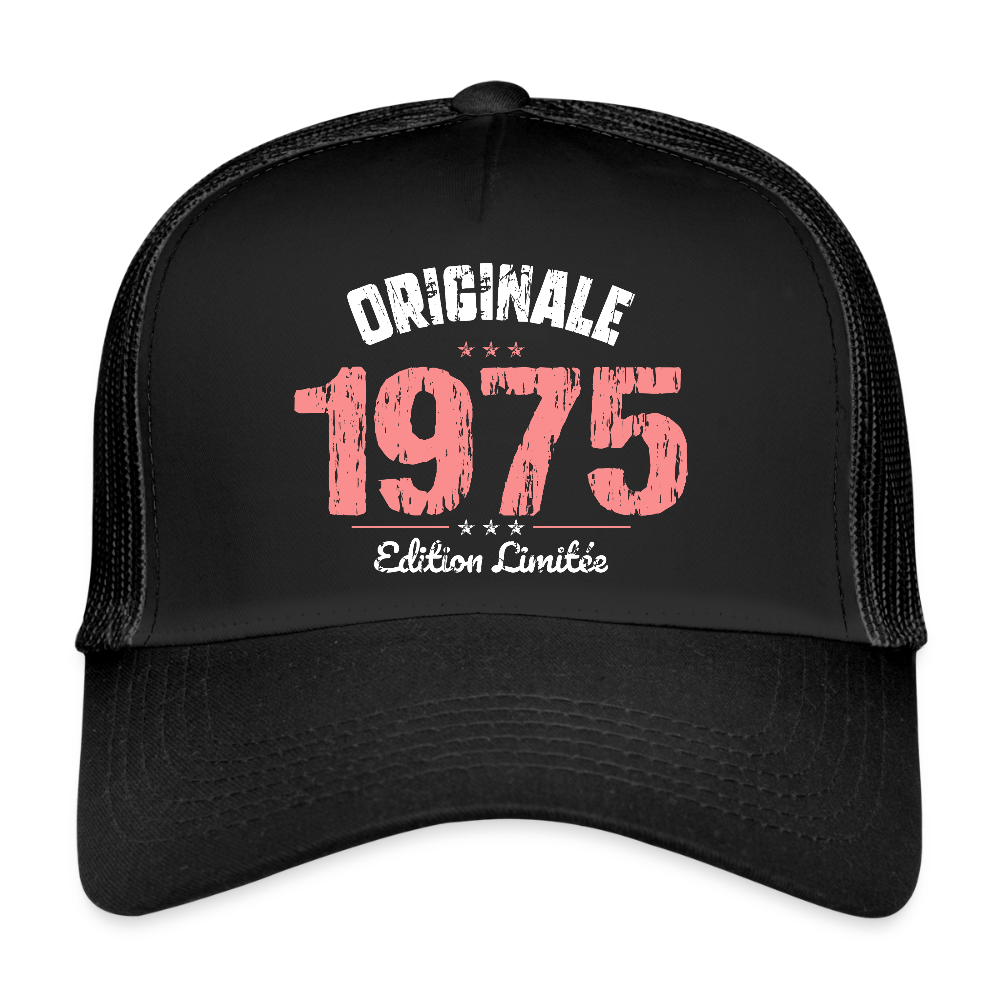 Casquette Trucker - Anniversaire 50 Ans - Originale 1975 - noir/noir