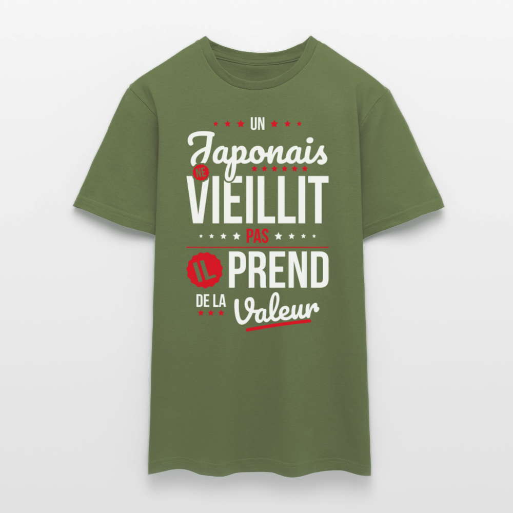 T-shirt Homme - Un Japonais ne vieillit pas - vert militaire
