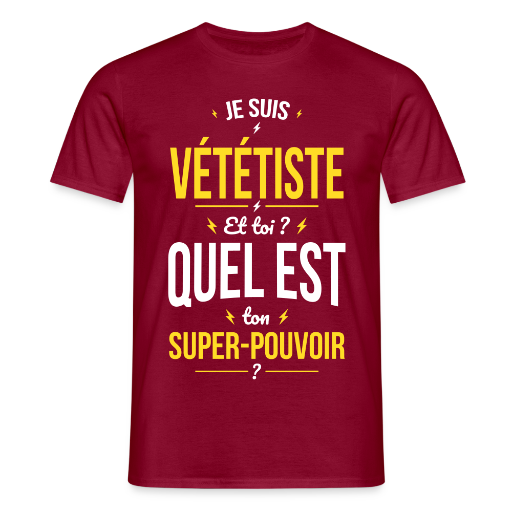 T-shirt Homme - Je suis vététiste - Super-pouvoir - rouge brique