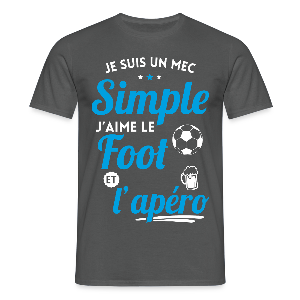 T-shirt Homme - J'aime le foot et l'apéro - charbon