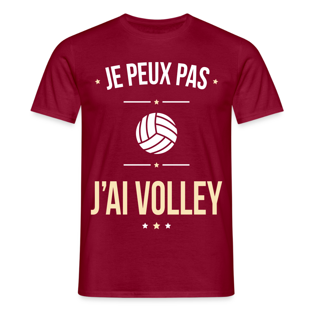 T-shirt Homme - Je peux pas j'ai Volley - rouge brique
