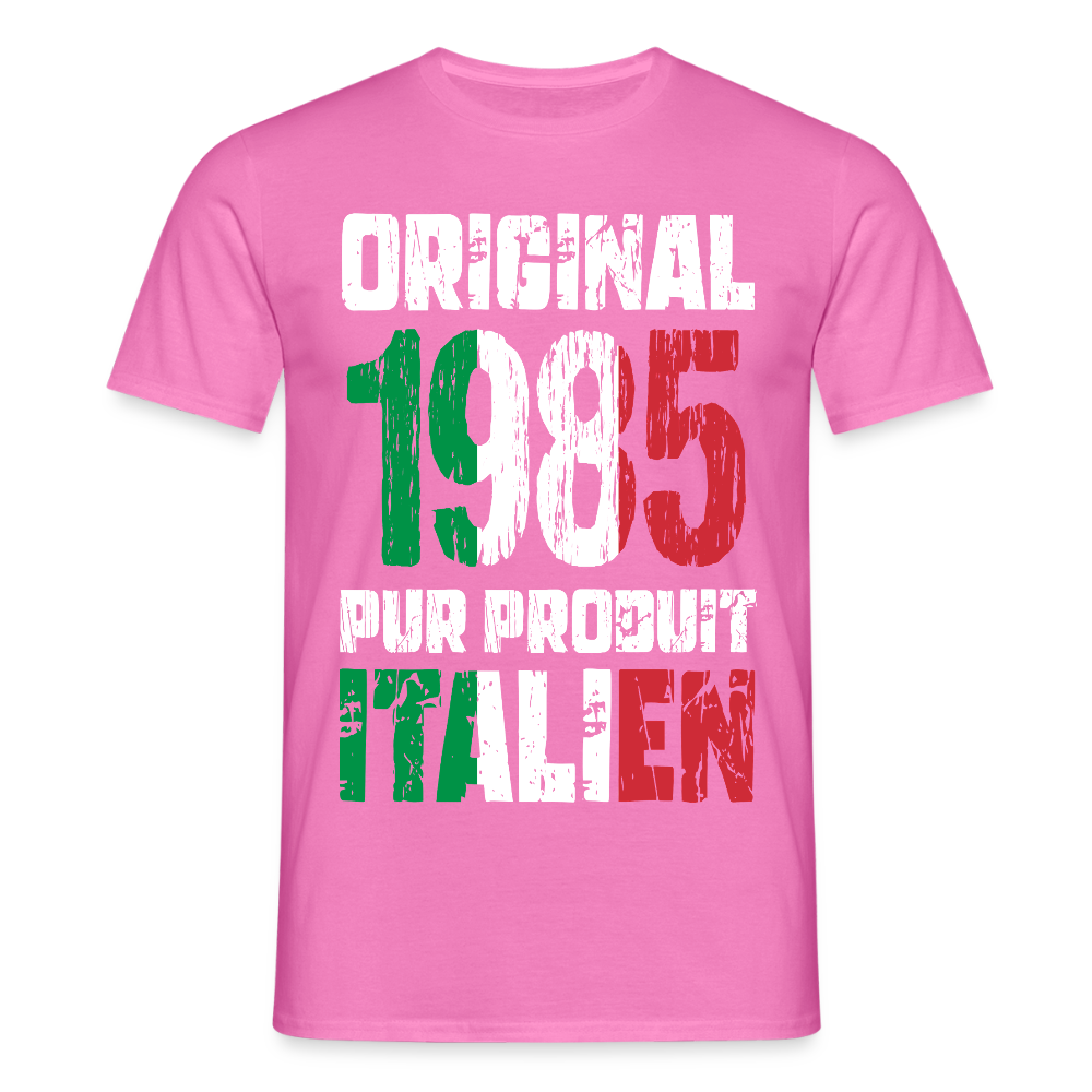 T-shirt Homme - Anniversaire 40 Ans - Original 1985 - Pur produit Italien - rose