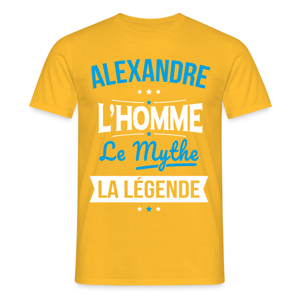 T-shirt Homme - Alexandre - l'Homme - le Mythe - la Légende - jaune