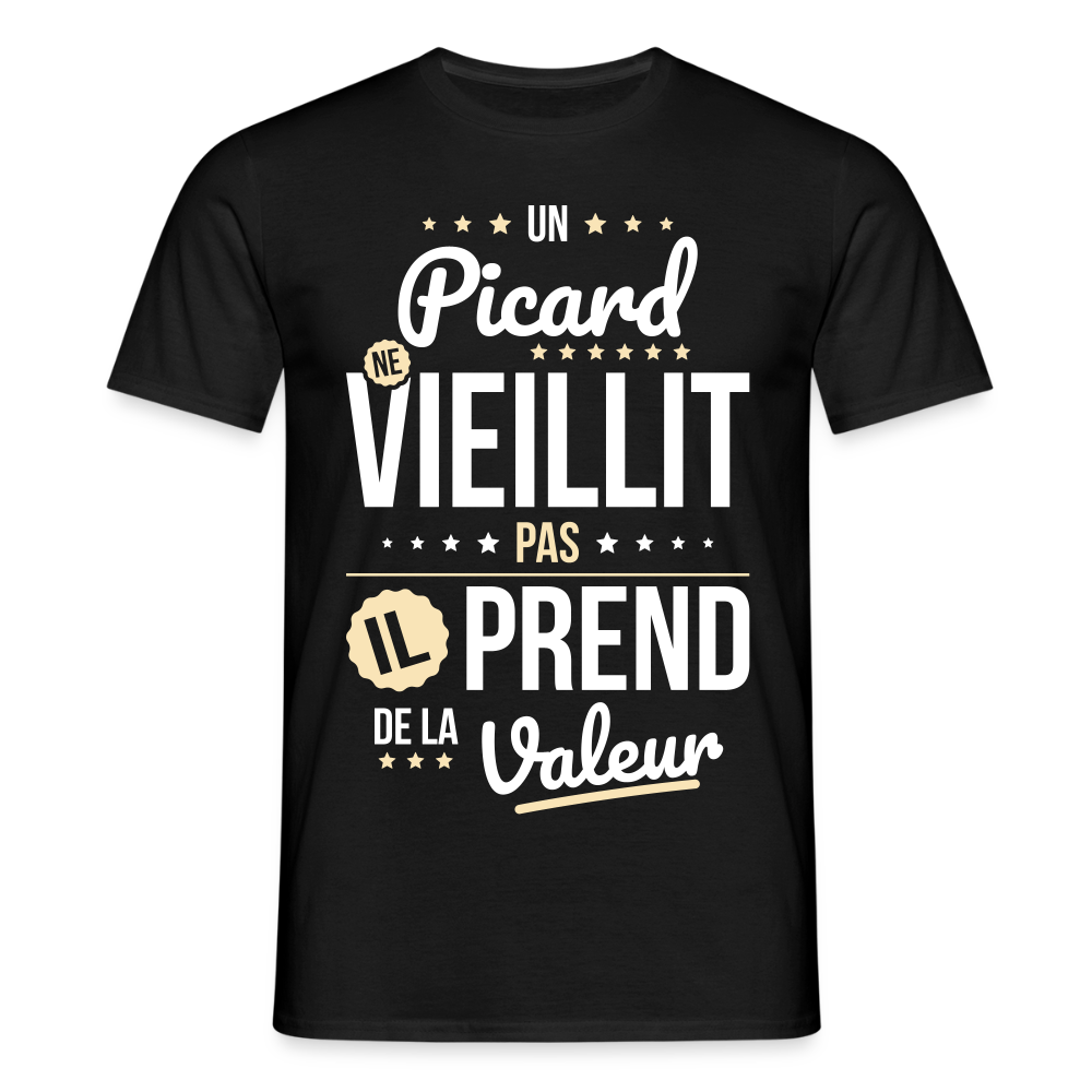 T-shirt Homme - Un Picard ne vieillit pas - noir
