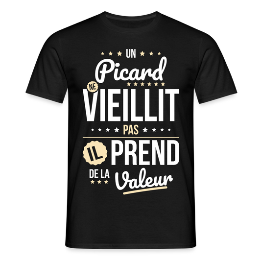 T-shirt Homme - Un Picard ne vieillit pas - noir
