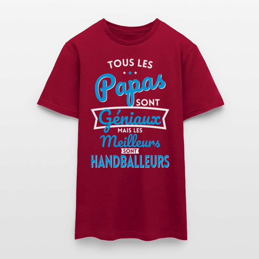T-shirt Homme - Papas géniaux - Les meilleurs sont handballeurs - rouge brique