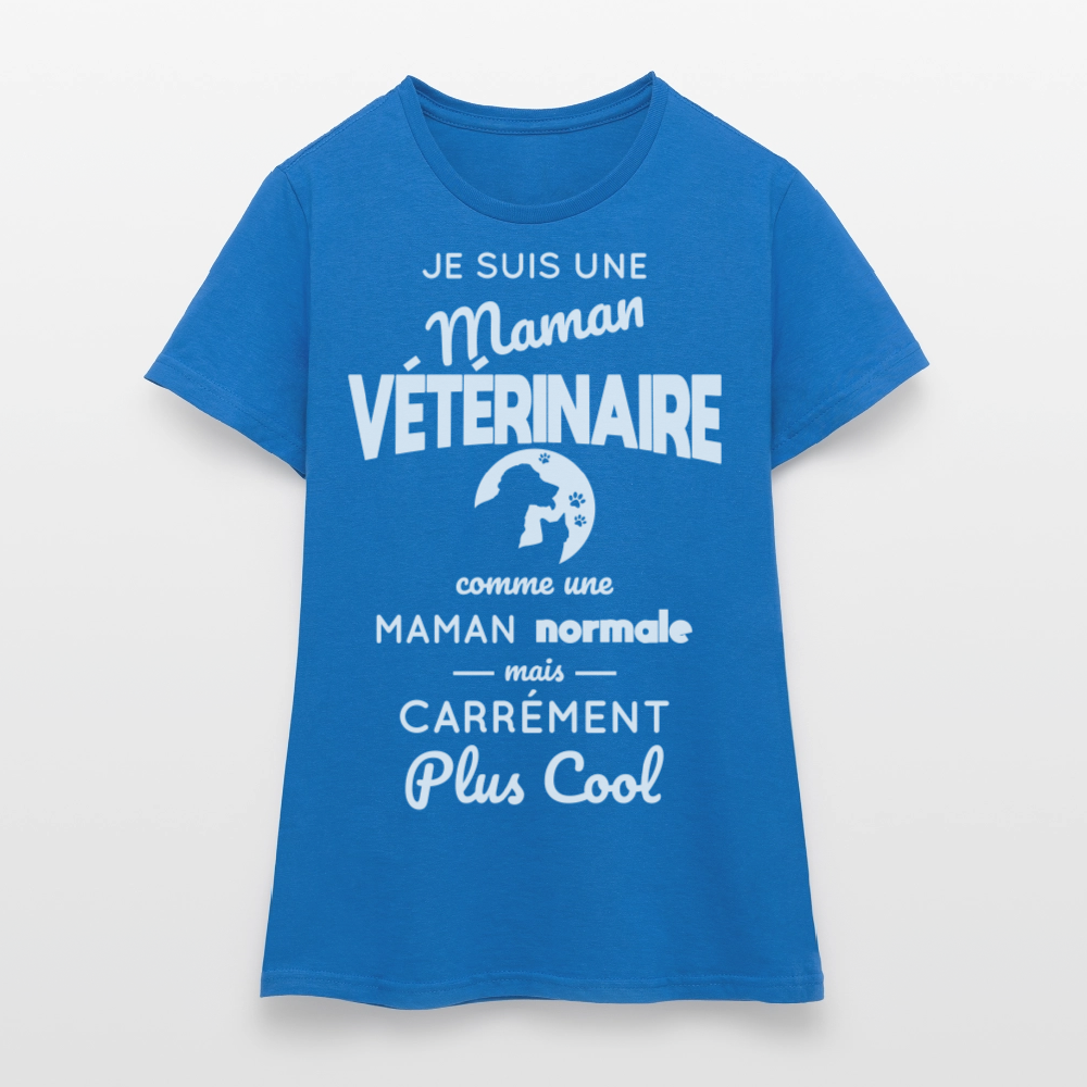 T-shirt Femme - Maman vétérinaire plus cool - bleu royal