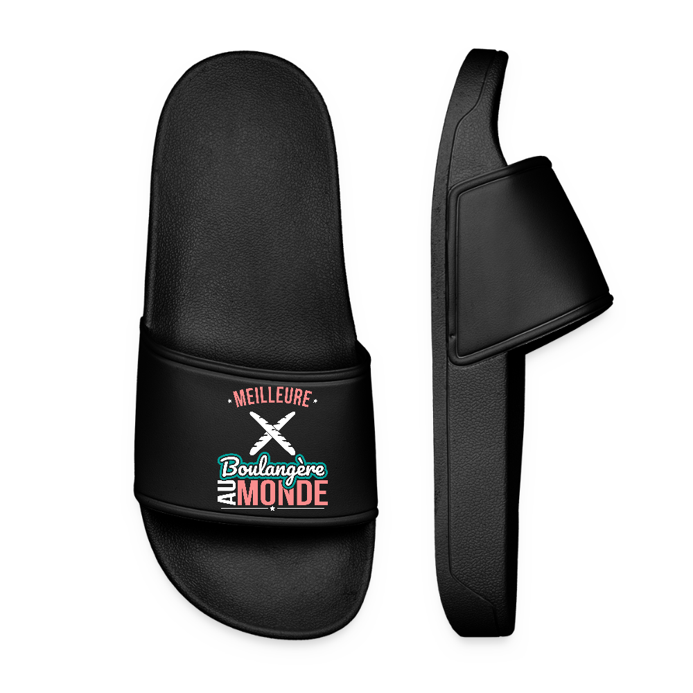 Claquettes Femme - Meilleure boulangère au monde - noir