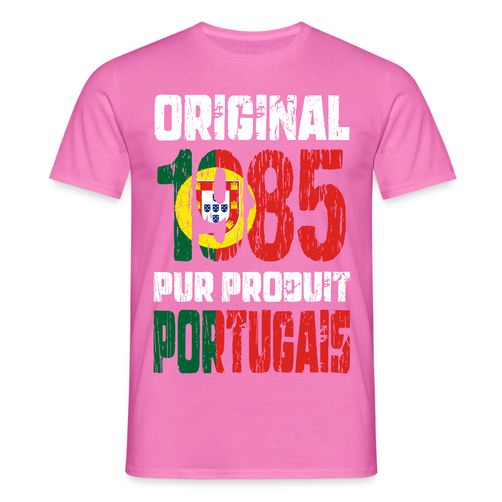 T-shirt Homme - Anniversaire 40 Ans - Original 1985 - Pur produit Portugais - rose