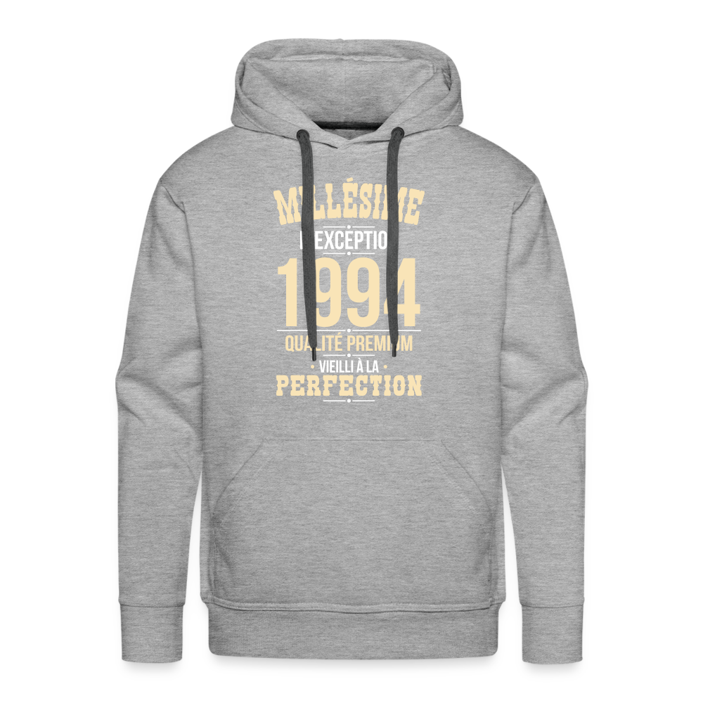 Sweat à capuche Premium Homme - Anniversaire 31 Ans - Millésime 1994 - gris chiné