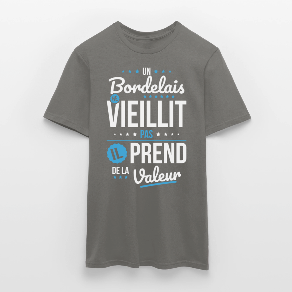 T-shirt Homme - Un Bordelais ne vieillit pas - gris graphite