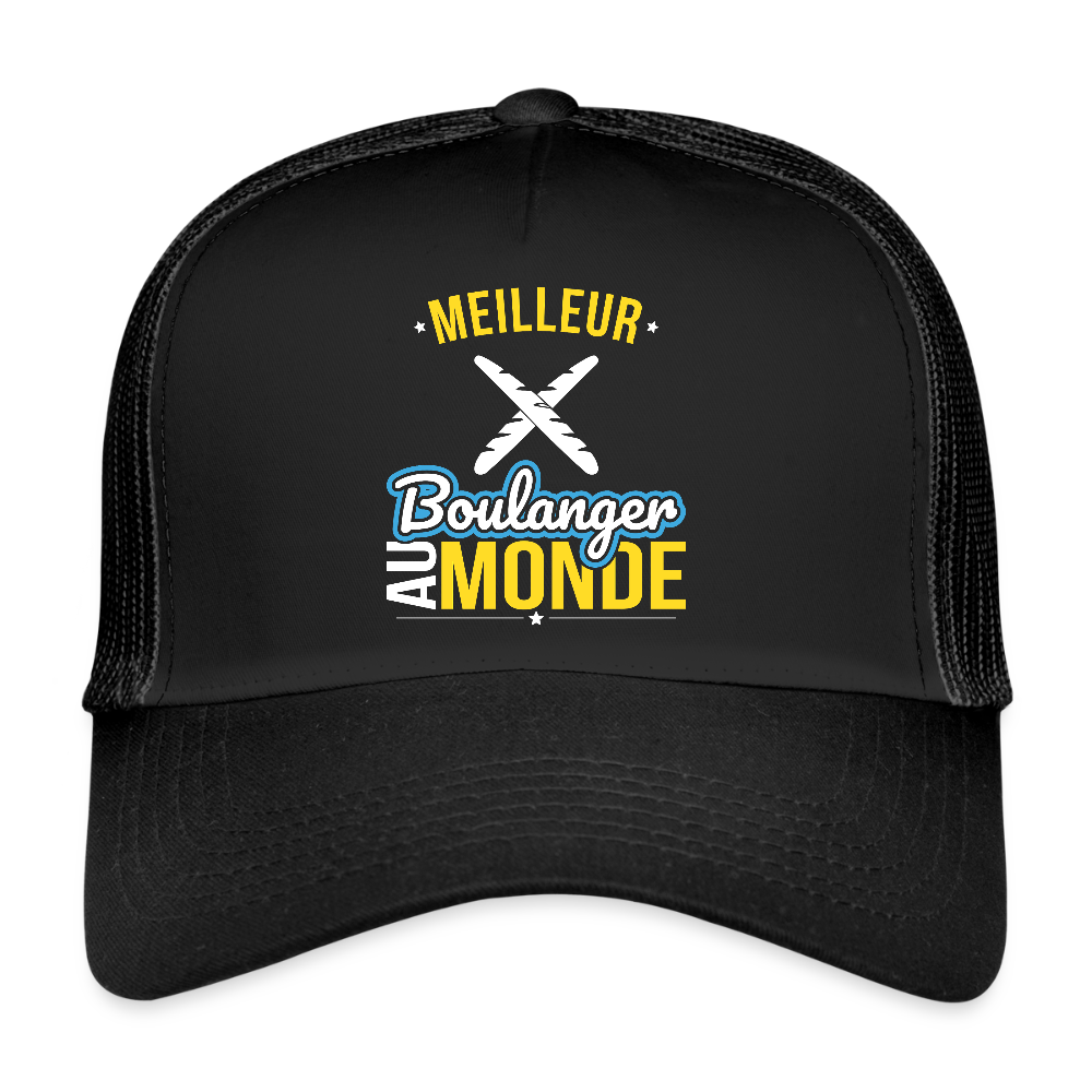 Casquette Trucker - Meilleur boulanger au monde - noir/noir