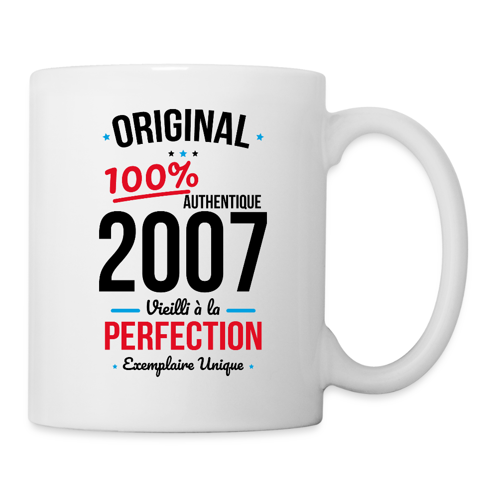 Mug blanc - Anniversaire 18 Ans - Original 2007 - blanc