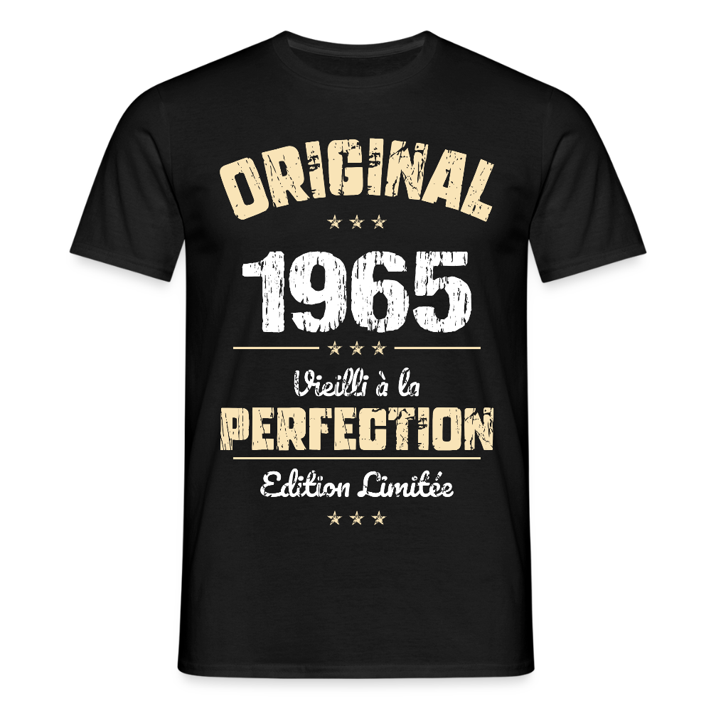 T-shirt Homme - Anniversaire 60 Ans - Original 1965 - noir
