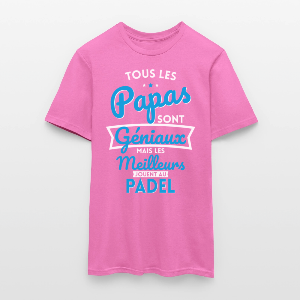 T-shirt Homme - Papas géniaux - Les meilleurs jouent au padel - rose