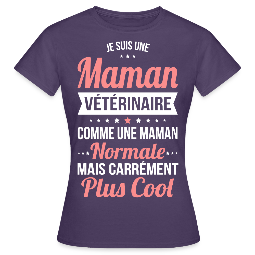 T-shirt Femme - Maman vétérinaire plus cool - violet foncé