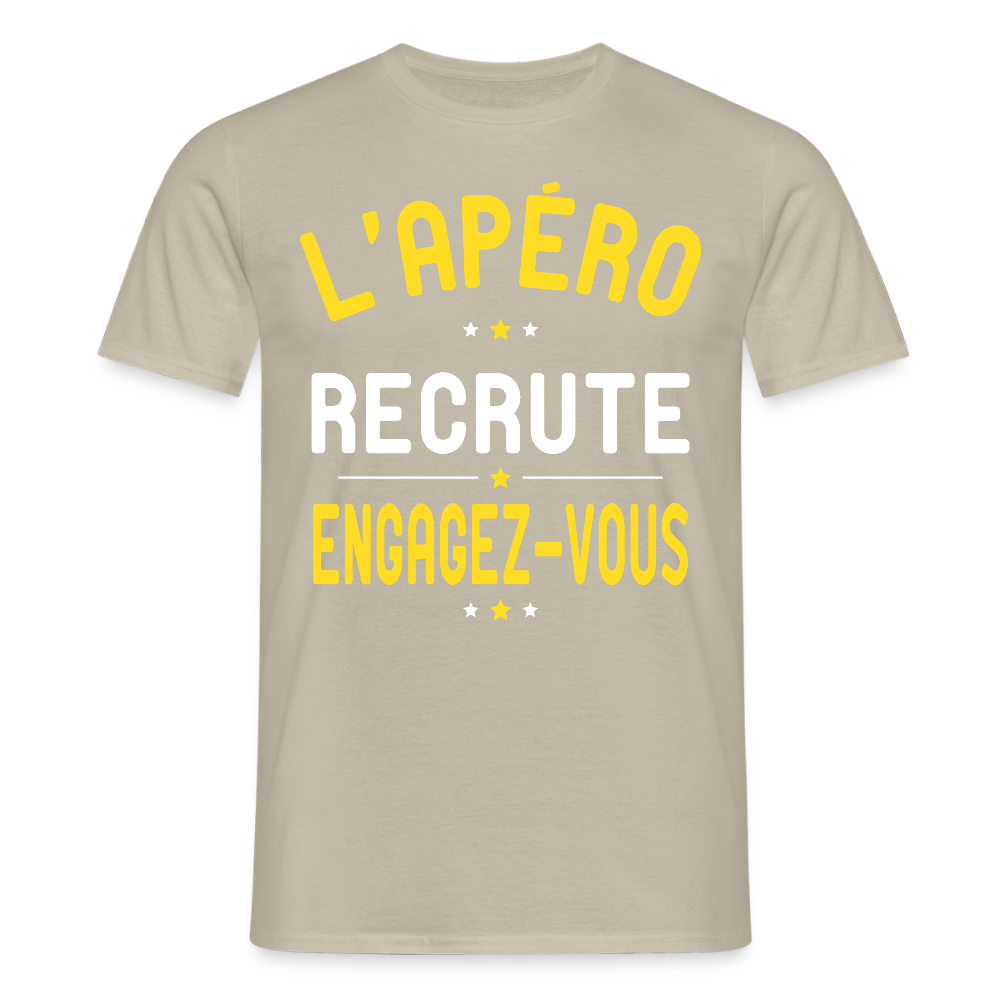 T-shirt Homme - L'apéro recrute - beige sable