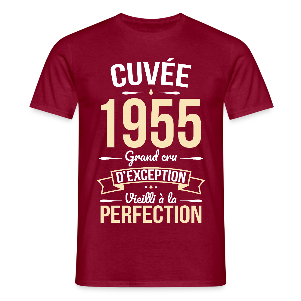 T-shirt Homme - Anniversaire 70 Ans - Cuvée 1955 - rouge brique