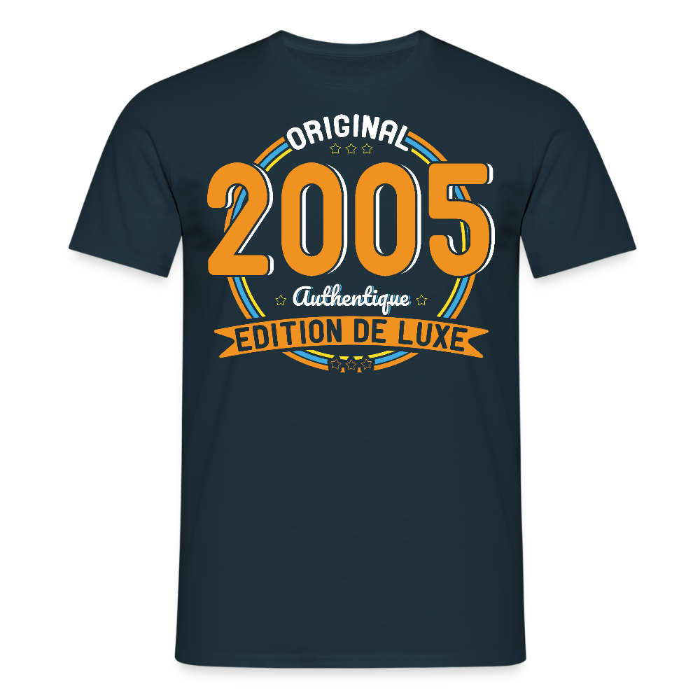 T-shirt Homme - Anniversaire 20 Ans - Original 2005 Authentique - marine