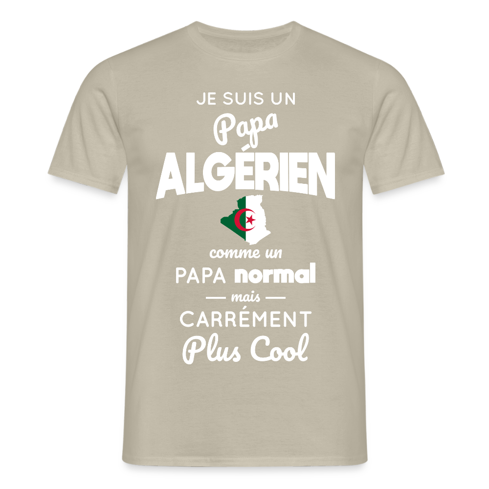 T-shirt Homme - Papa Algérien Plus Cool - beige sable