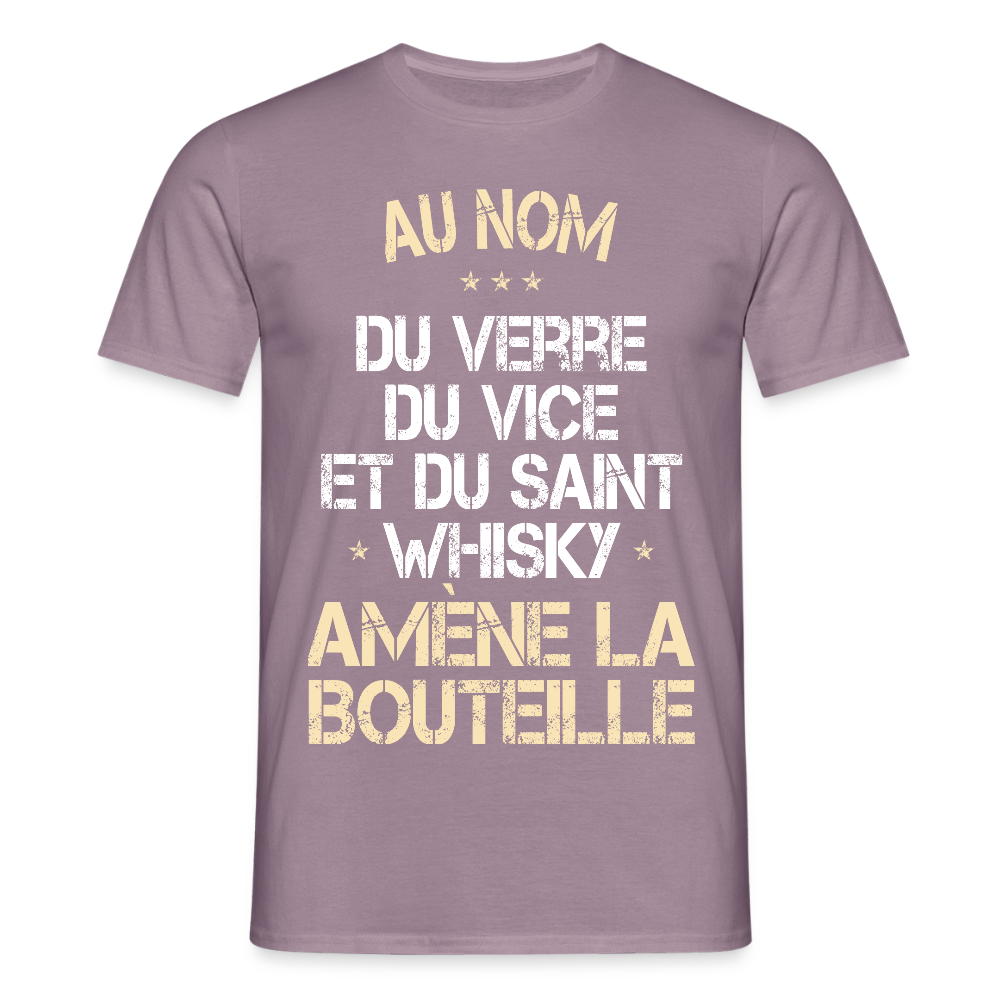 T-shirt Homme - Au nom du saint Whisky - mauve gris