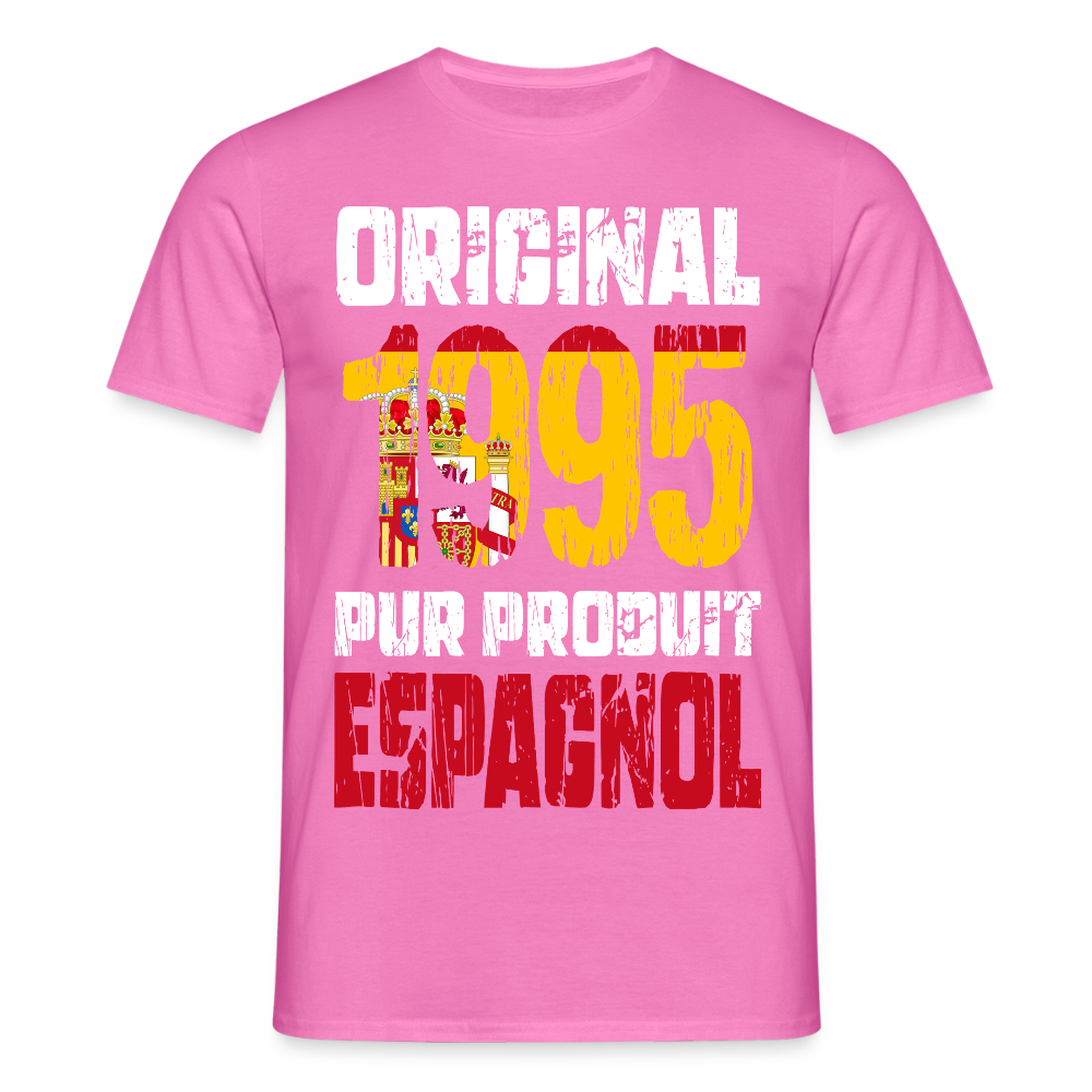 T-shirt Homme - Anniversaire 30 Ans - Original 1995 - Pur produit Espagnol - rose