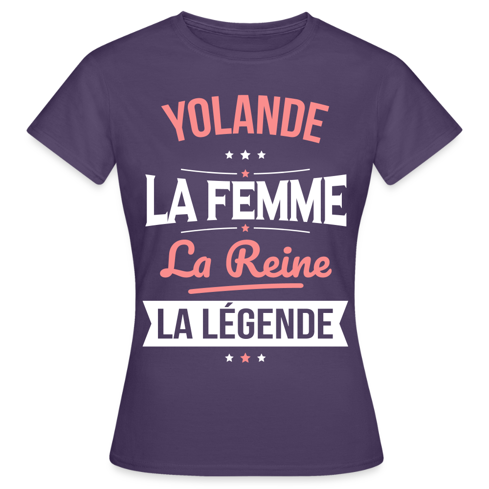 T-shirt Femme - Yolande - la Femme - la Reine - la Légende - violet foncé
