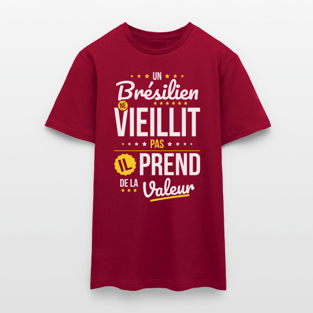 T-shirt Homme - Un Brésilien ne vieillit pas - rouge brique