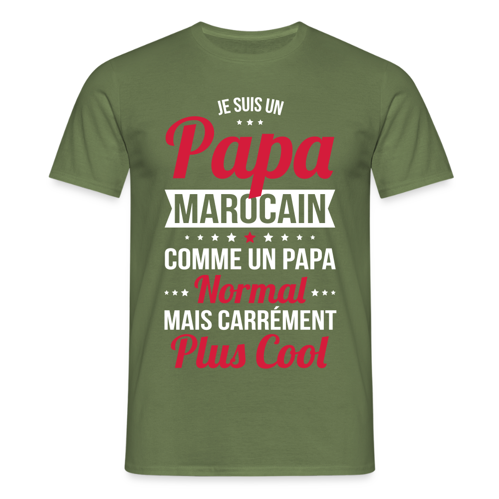 T-shirt Homme - Papa Marocain Plus Cool - vert militaire
