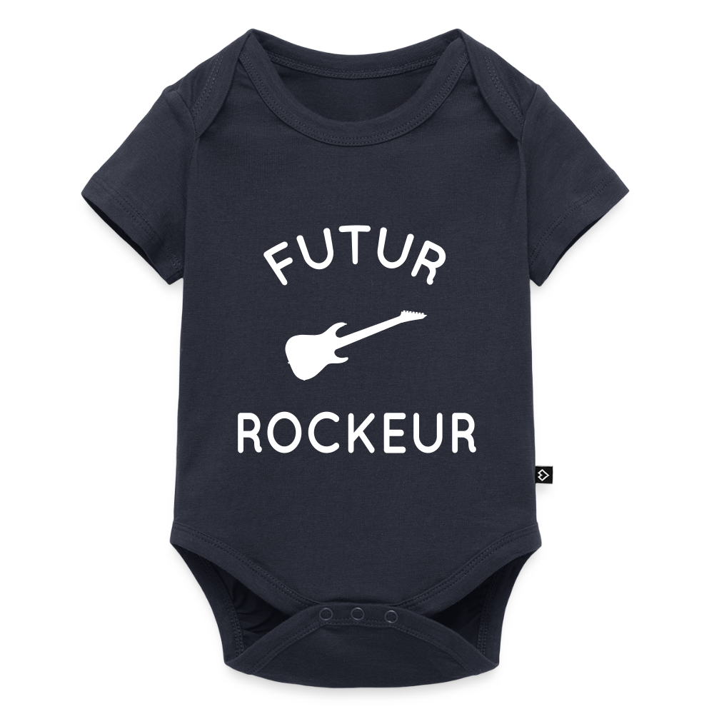 Body Bébé bio manches courtes - Futur rockeur - bleu marine