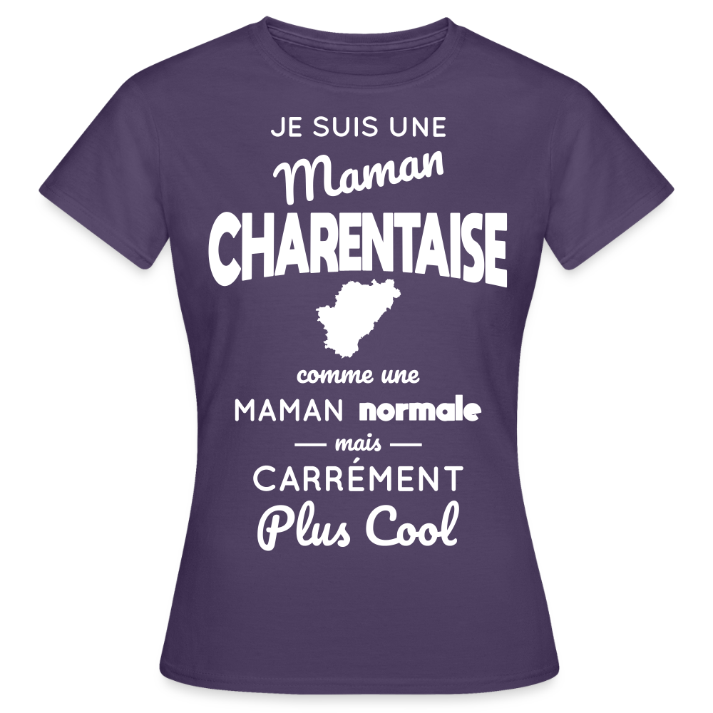 T-shirt Femme - Maman Charentaise plus cool - violet foncé