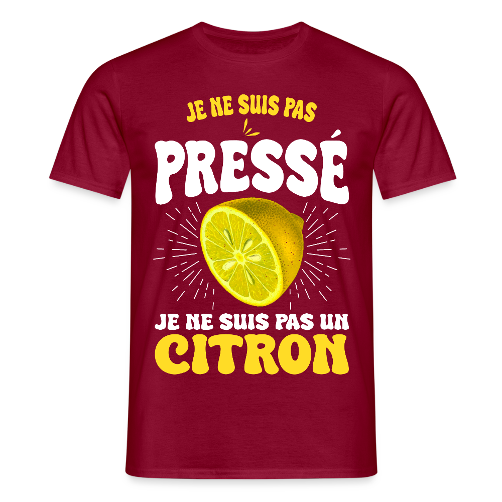 T-shirt Homme - Je ne suis pas un citron - rouge brique