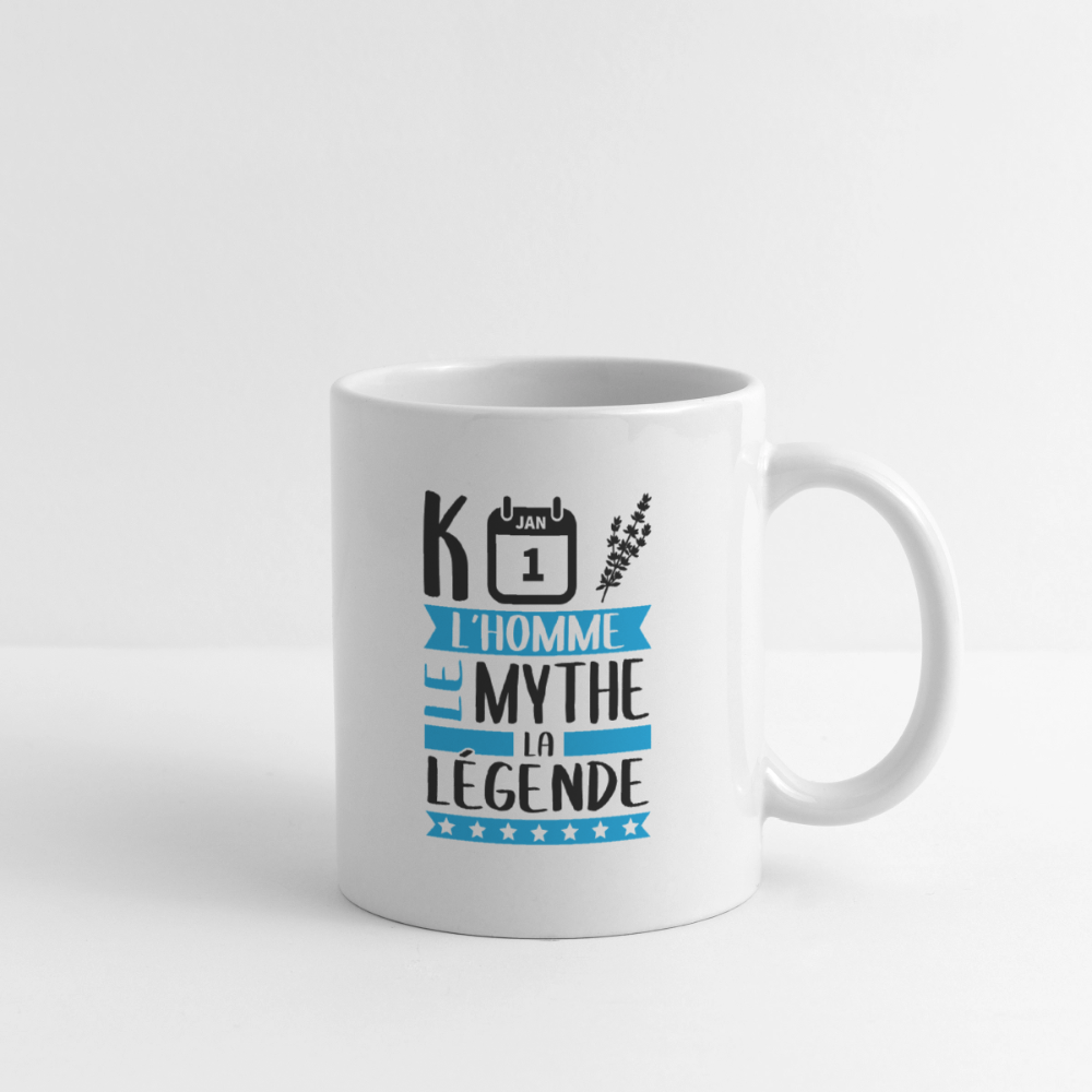 Mug blanc Quentin rébus – L’homme, le mythe, la légende - blanc