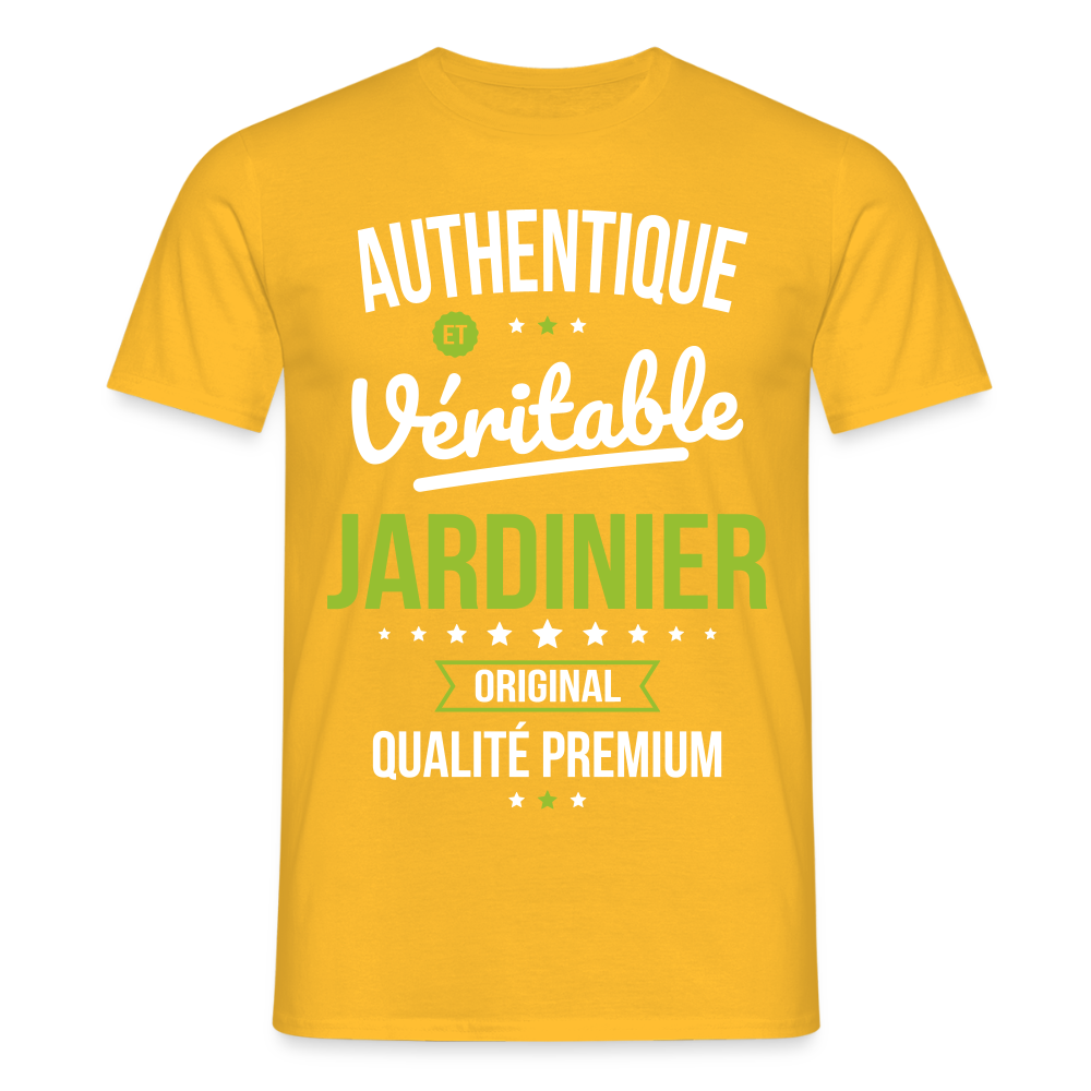 T-shirt Homme - Authentique et véritable Jardinier - jaune
