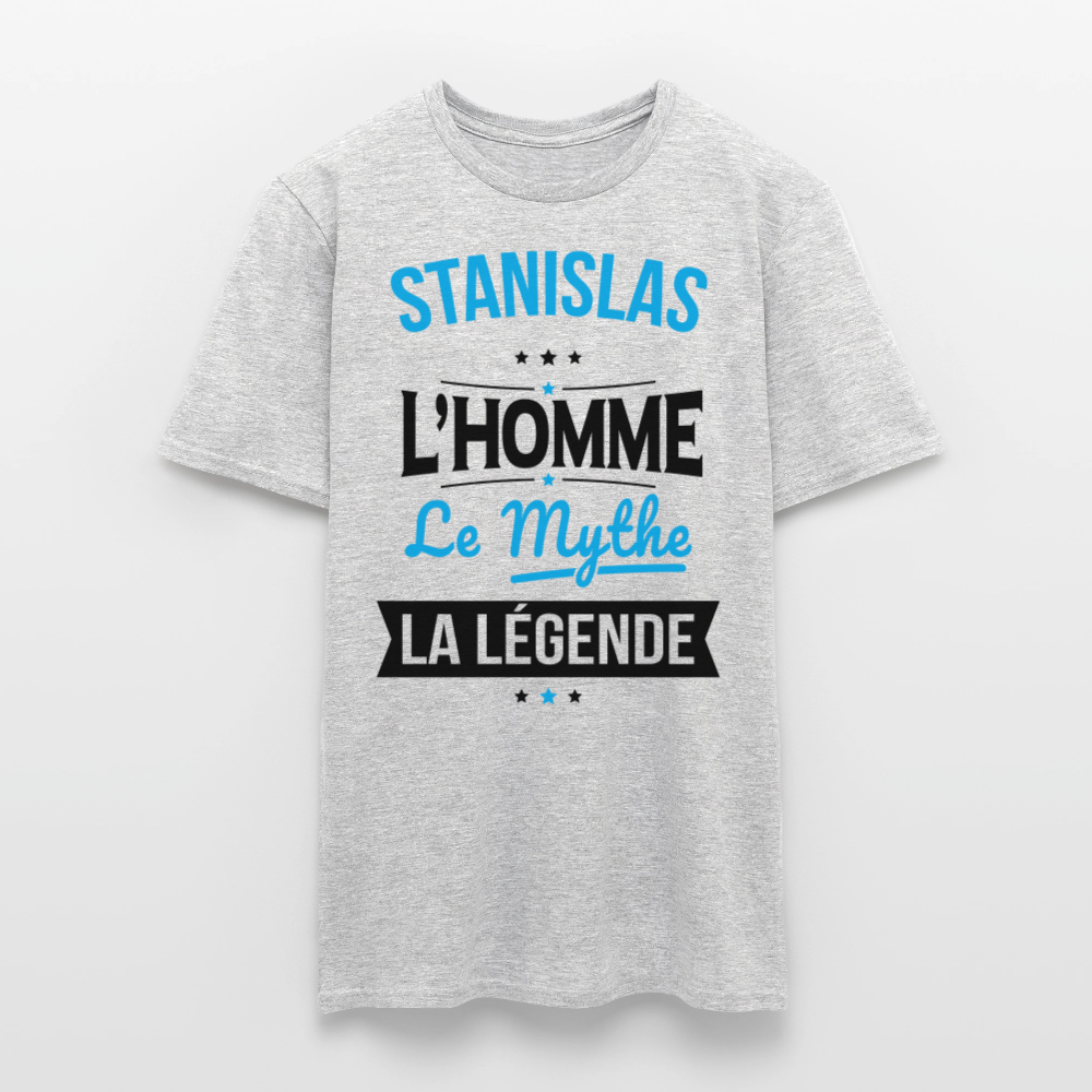 T-shirt Homme - Stanislas - l'Homme - le Mythe - la Légende - gris chiné