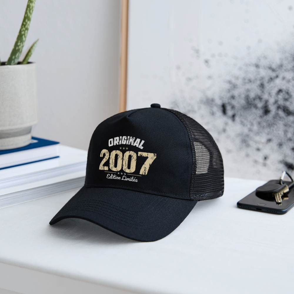 Casquette Trucker - Anniversaire 18 Ans - Original 2007 - noir/noir