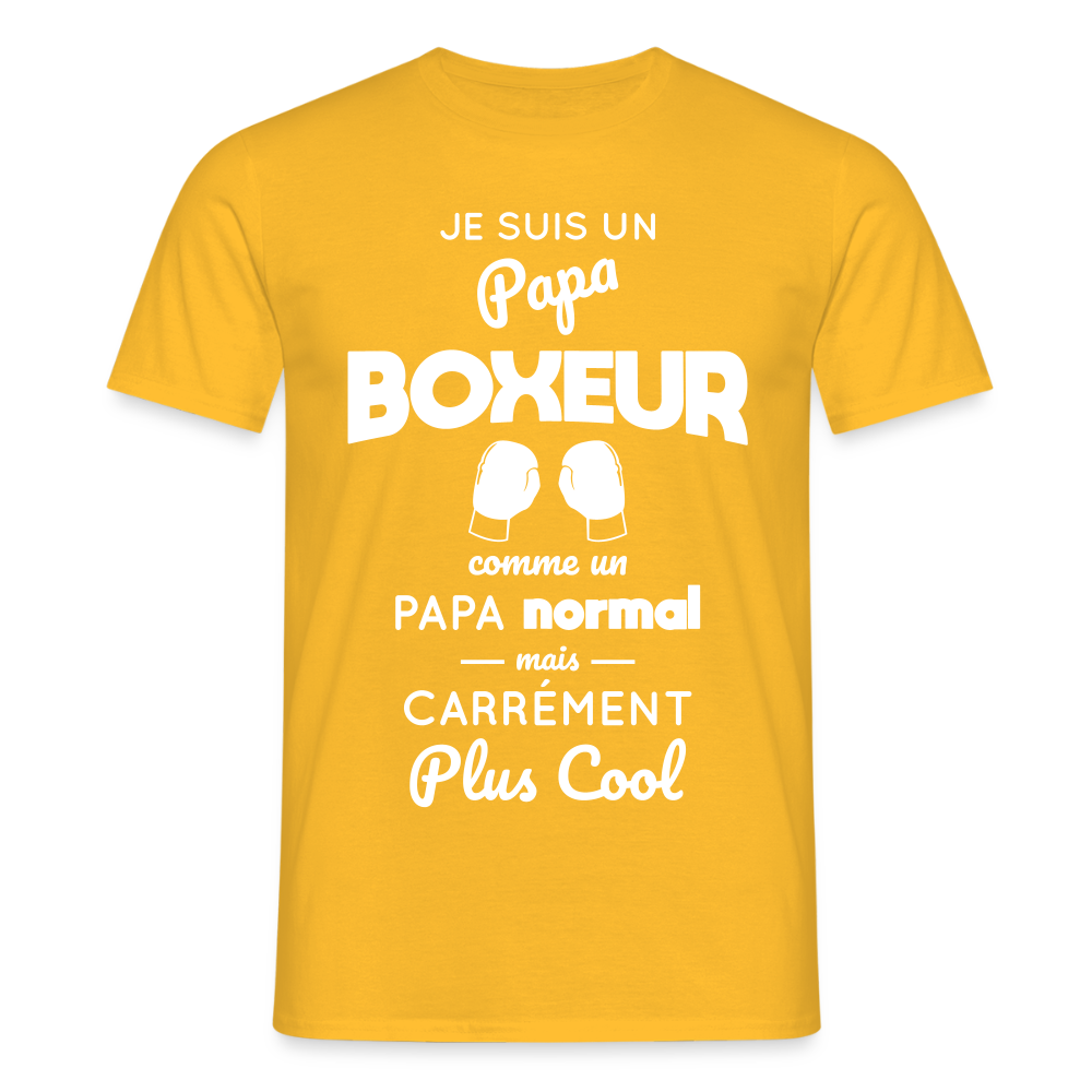 T-shirt Homme - Papa boxeur plus cool - jaune