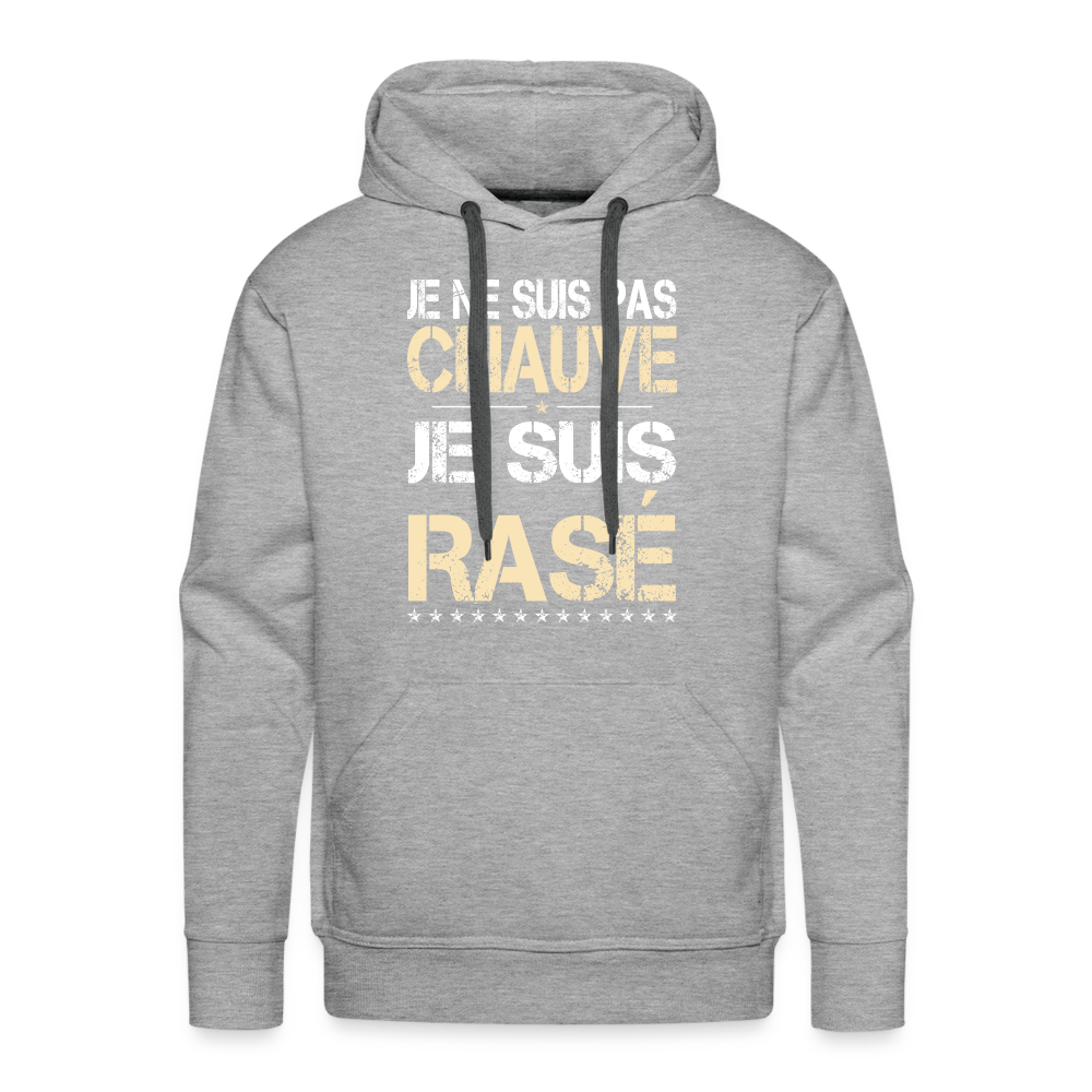 Sweat à capuche Premium Homme - Je ne suis pas chauve - gris chiné