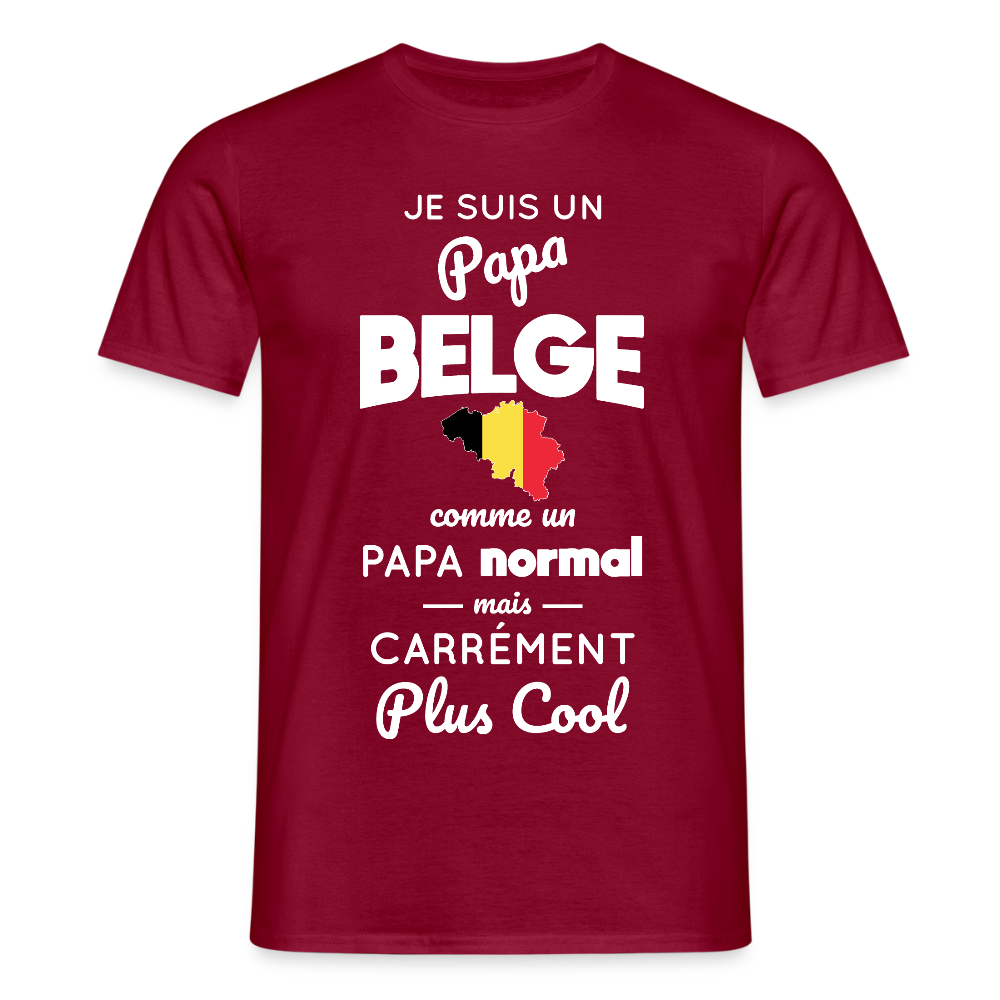 T-shirt Homme - Papa Belge Plus Cool - rouge brique