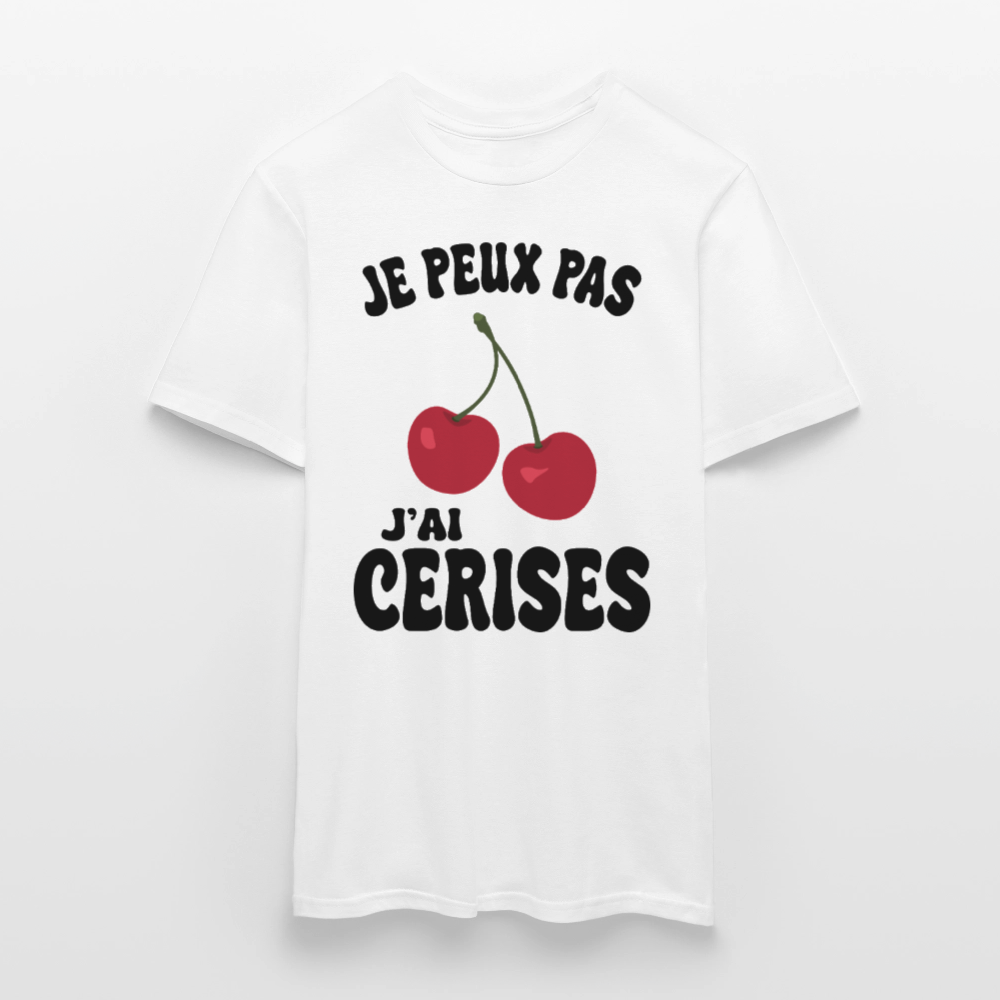 T-shirt Homme - Je peux pas j'ai cerises - blanc