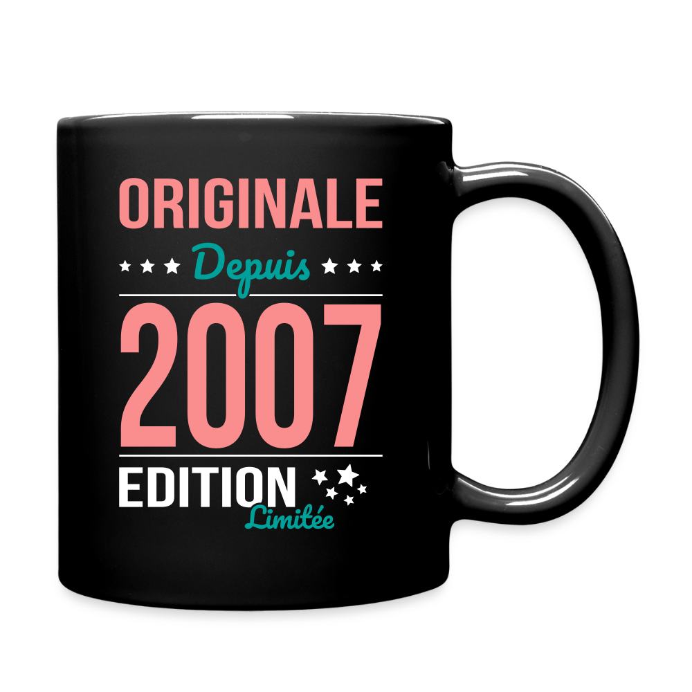 Mug uni - Anniversaire 18 Ans - Originale depuis 2007 - noir