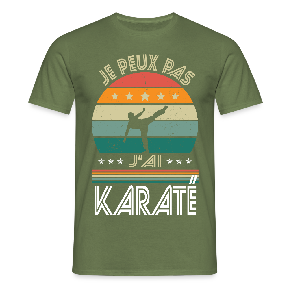 T-shirt Homme - Je peux pas j'ai Karaté - vert militaire