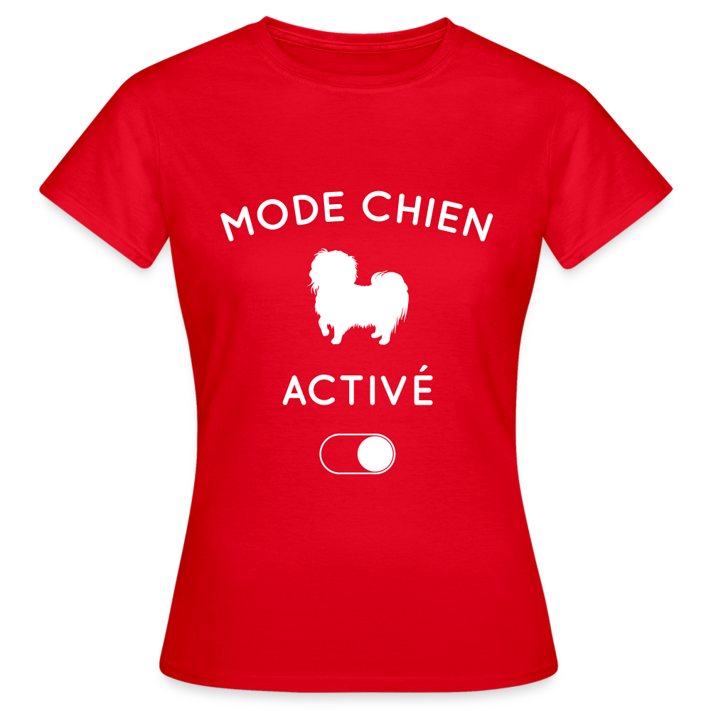 T-shirt Femme - Mode chien activé - rouge