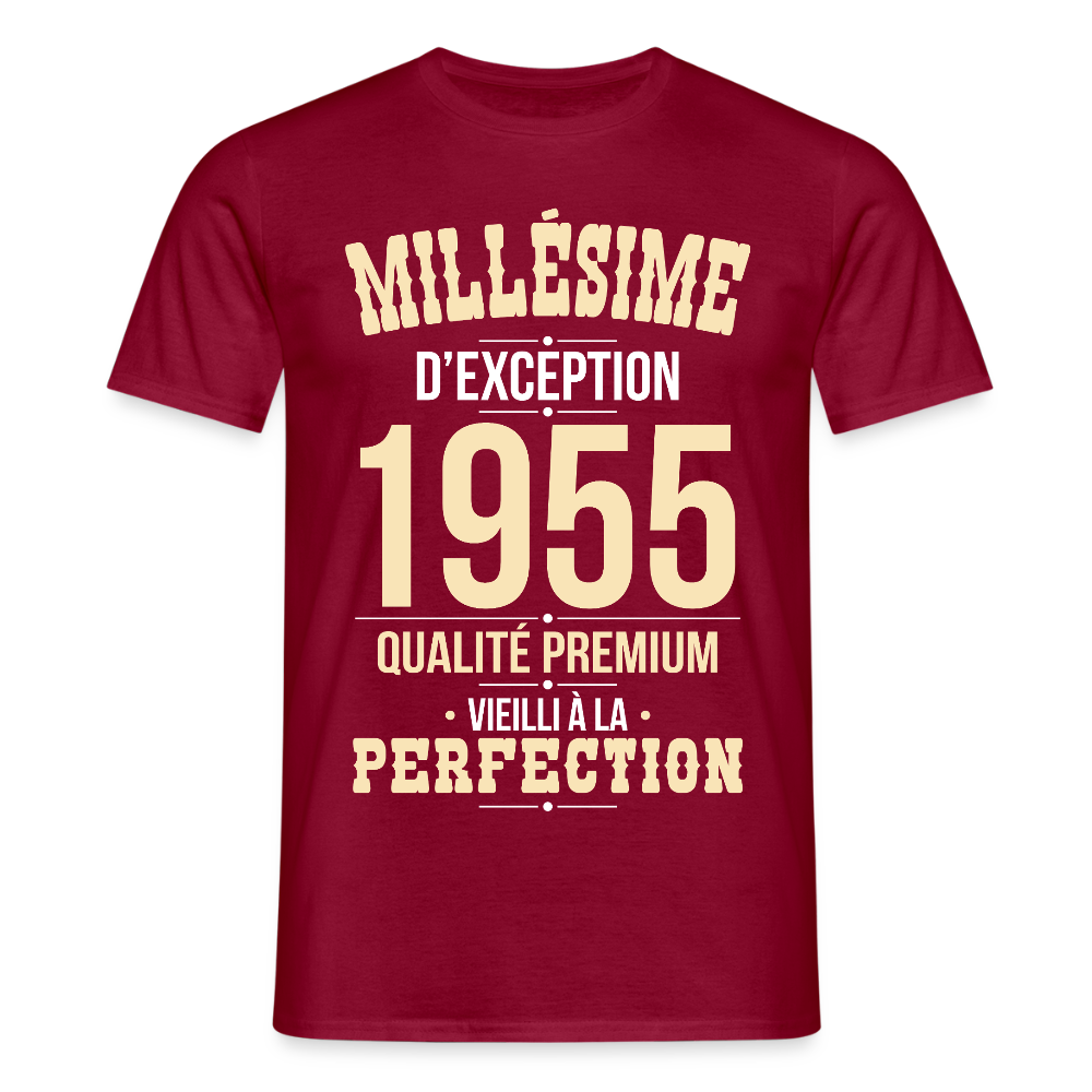 T-shirt Homme - Anniversaire 70 Ans - Millésime 1955 - rouge brique