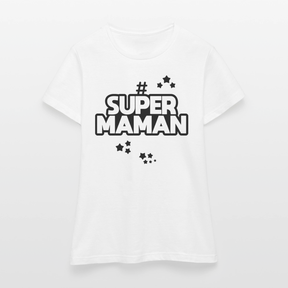 T-shirt Femme - Super Maman - blanc