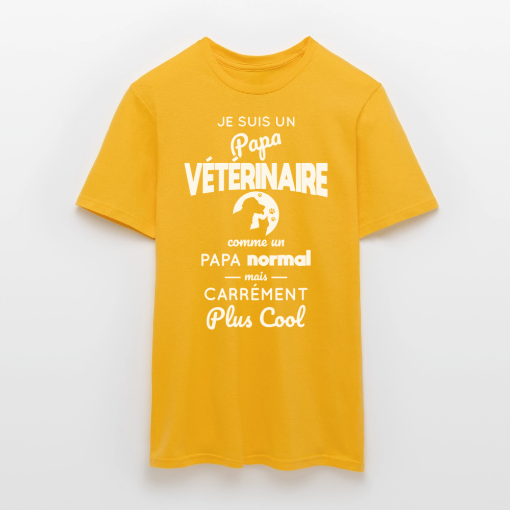 T-shirt Homme - Papa vétérinaire plus cool - jaune