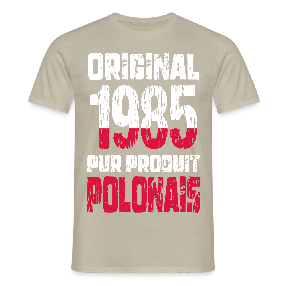 T-shirt Homme - Anniversaire 40 Ans - Original 1985 - Pur produit Polonais - beige sable