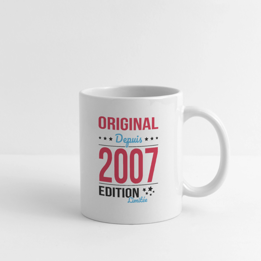Mug blanc - Anniversaire 18 Ans - Original depuis 2007 - blanc