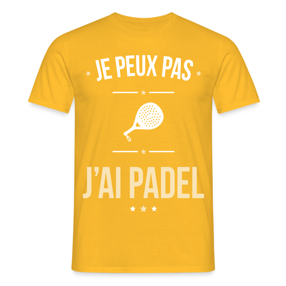 T-shirt Homme - Je peux pas j'ai Padel - jaune